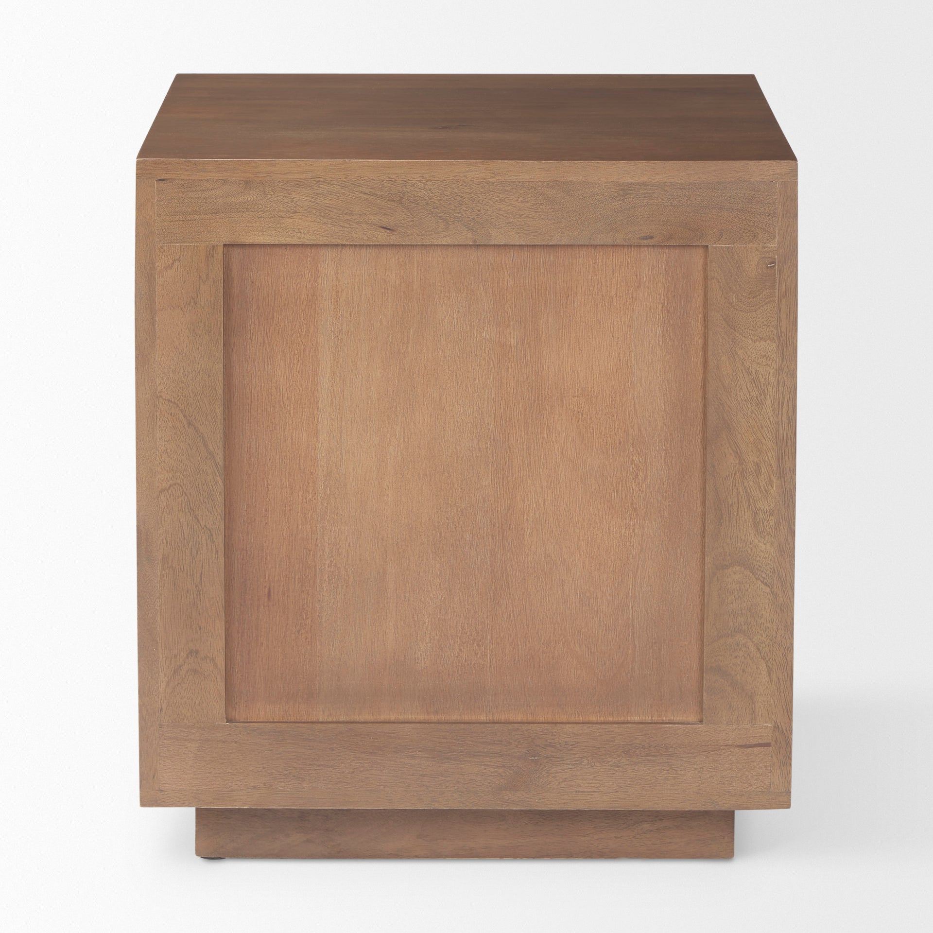Grier Medium Brown Wood with Cane Accent Table on a white background