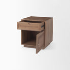 Grier Medium Brown Wood with Cane Accent Table on a white background