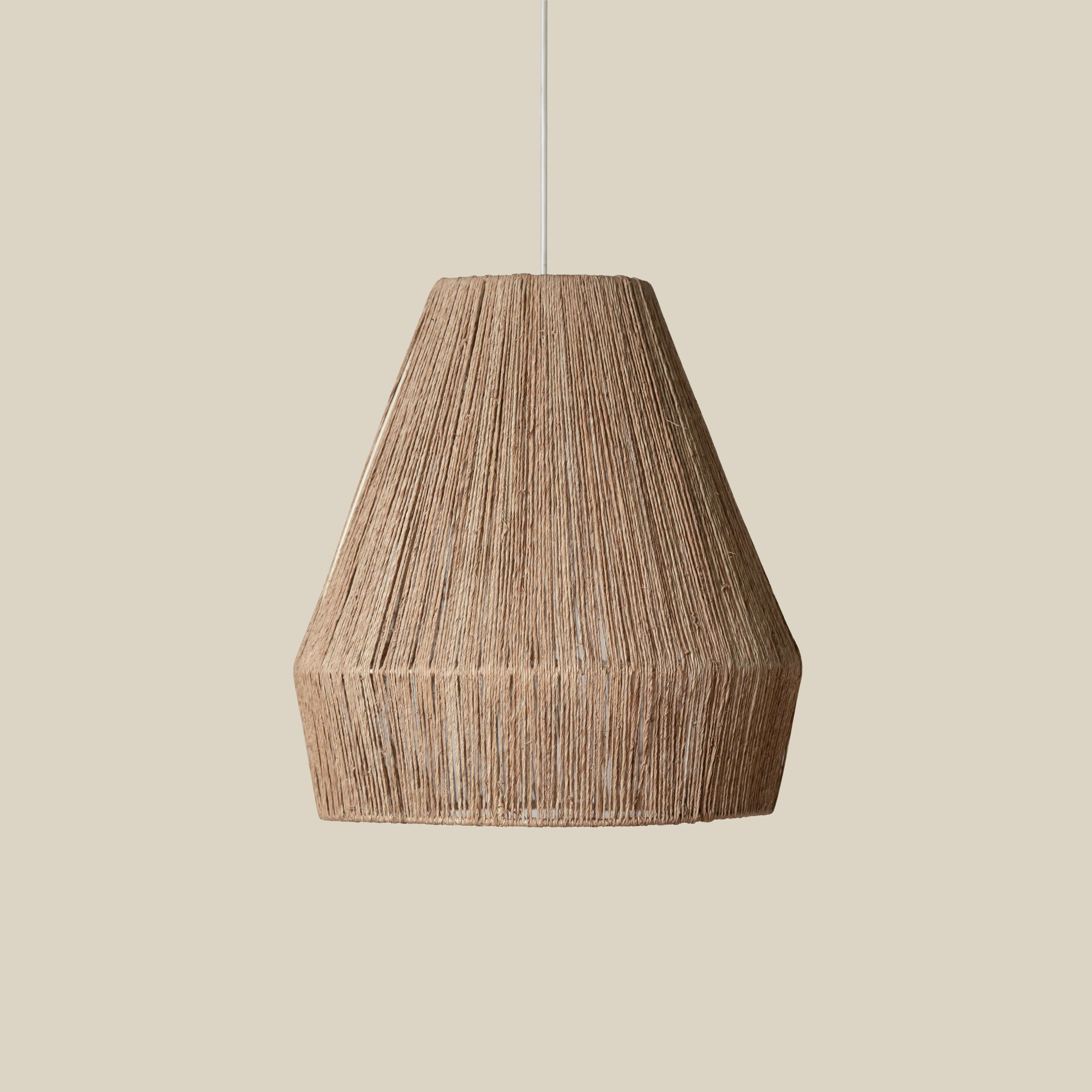 Collins Jute Pendant on a beige background at Addison West
