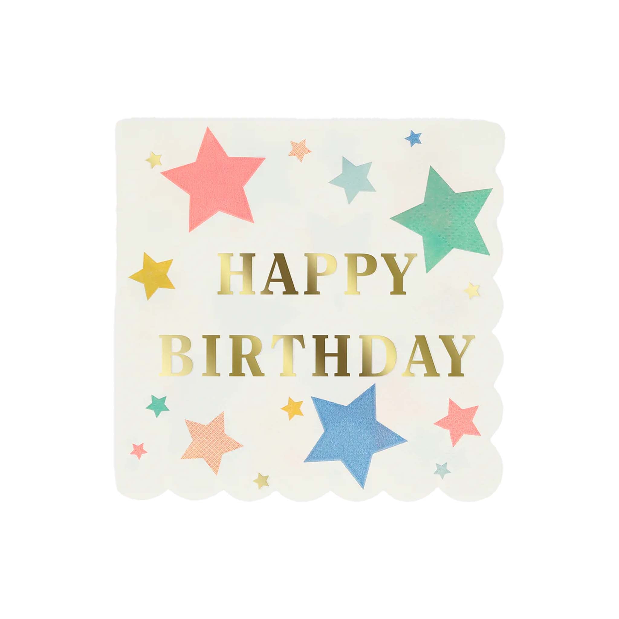 Meri Meri Happy Birthday Stars Napkins on a white background
