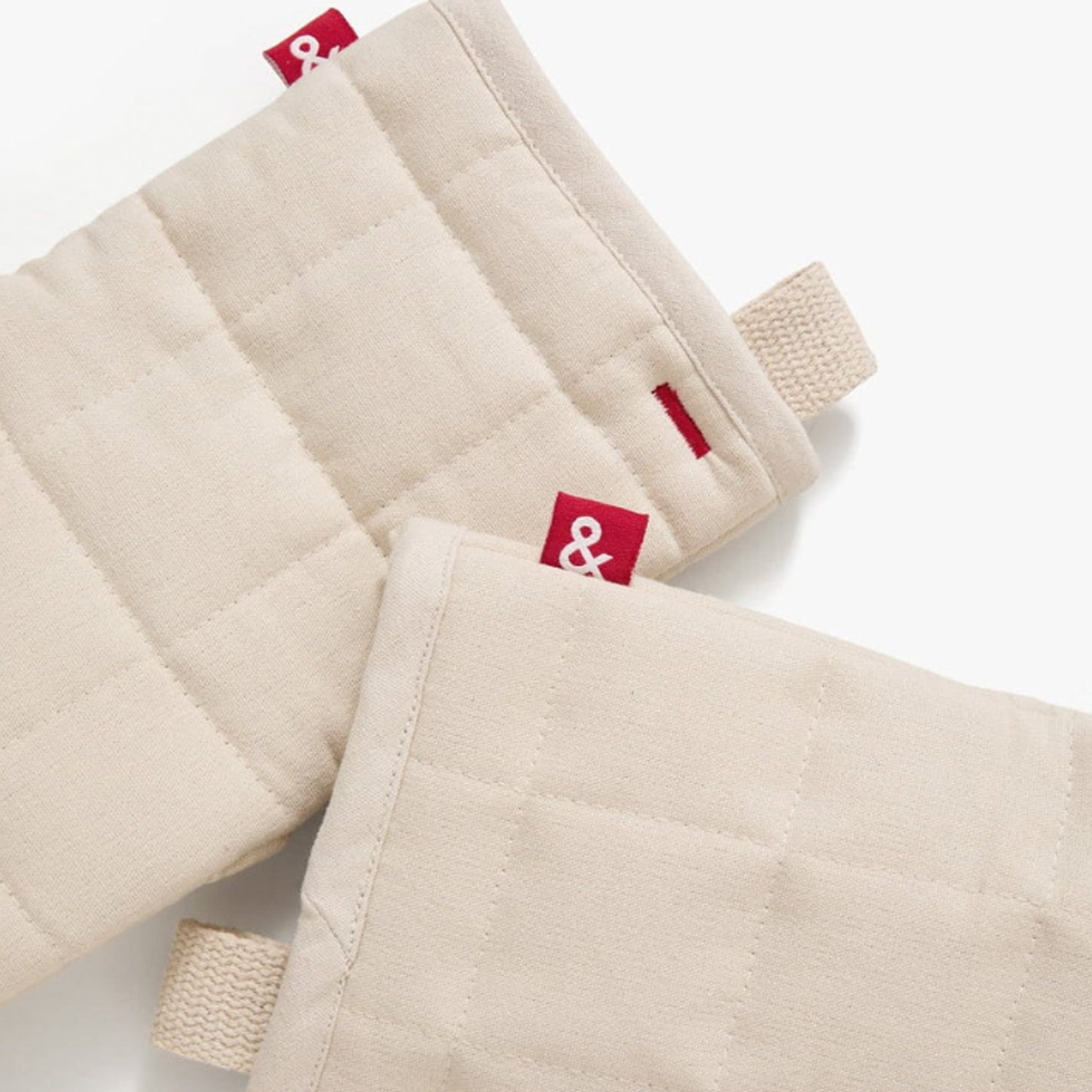 Hedley & Bennett Oat Oven Mitts on plain background at Addison West.