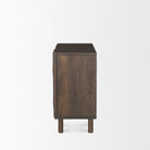 Heera Dark Brown Diamond Motif with Shelf Accent Cabinet on a white background