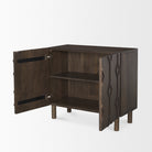 Heera Dark Brown Diamond Motif with Shelf Accent Cabinet on a white background