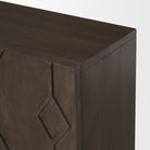 Heera Dark Brown Diamond Motif with Shelf Accent Cabinet on a white background