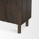 Heera Dark Brown Diamond Motif with Shelf Accent Cabinet on a white background