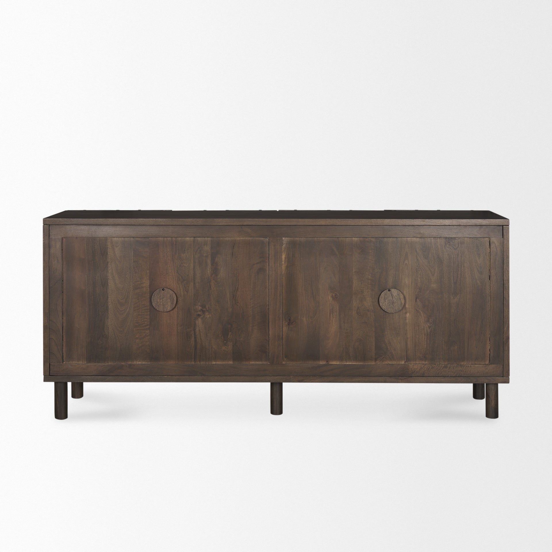 Heera Dark Brown Diamond Motif with Shelf Sideboard on a white background