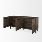Heera Dark Brown Diamond Motif with Shelf Sideboard on a white background