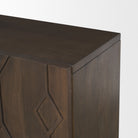 Heera Dark Brown Diamond Motif with Shelf Sideboard on a white background