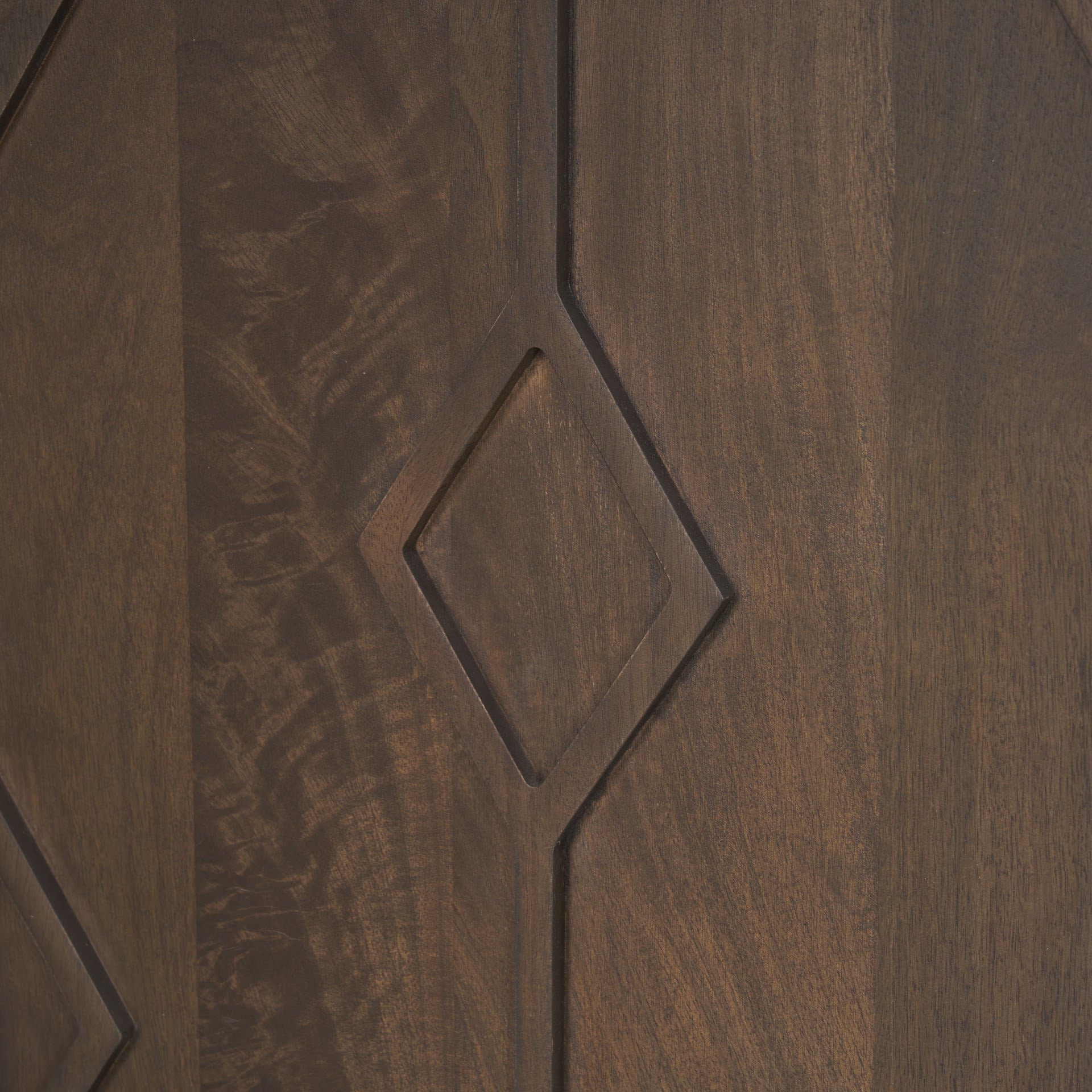 Heera Dark Brown Close up of Diamond Motif with Shelf Sideboard