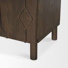 Heera Dark Brown Diamond Motif with Shelf Sideboard on a white background
