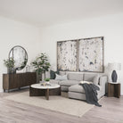 Heera Dark Brown Diamond Motif with Shelf Sideboard in a living room