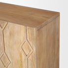 Heera Light Brown Diamond with Shelf Motif Sideboard on a white background