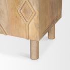Heera Light Brown Diamond with Shelf Motif Sideboard on a white background
