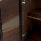 Close up of Hemlock Brown Wood Sideboard
