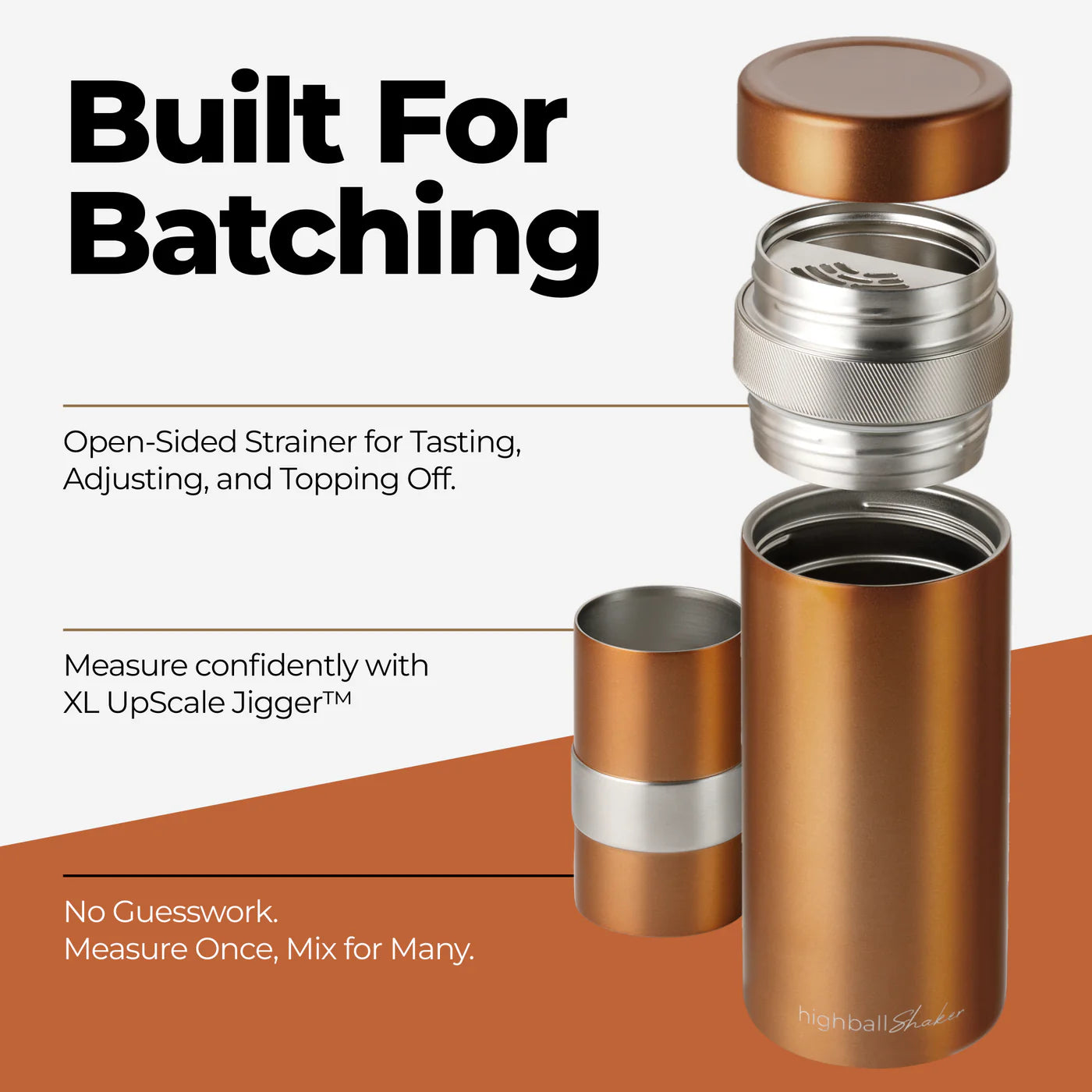 High Camp Highball Shaker in Gunmetal features graphic