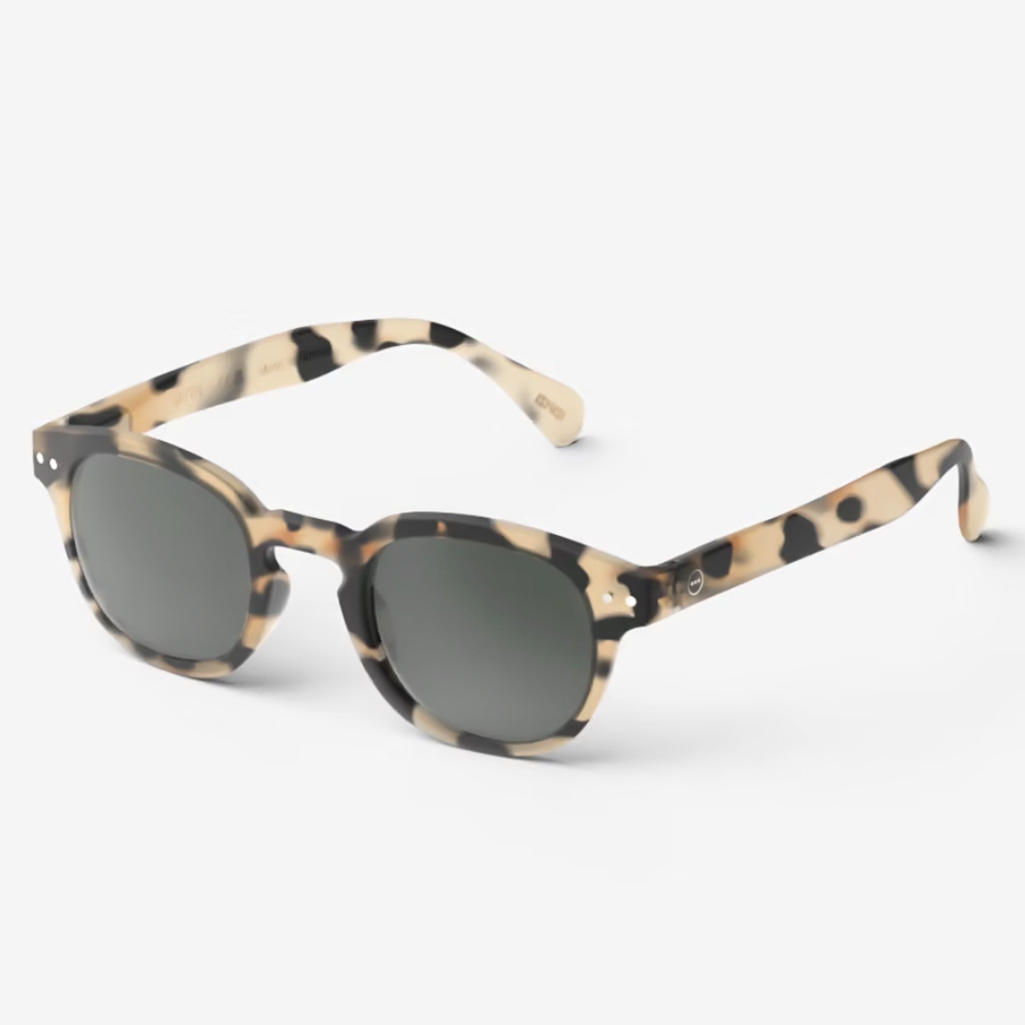 Izipizi #C Light Tortoise Sunglasses on plain background at Addison West.