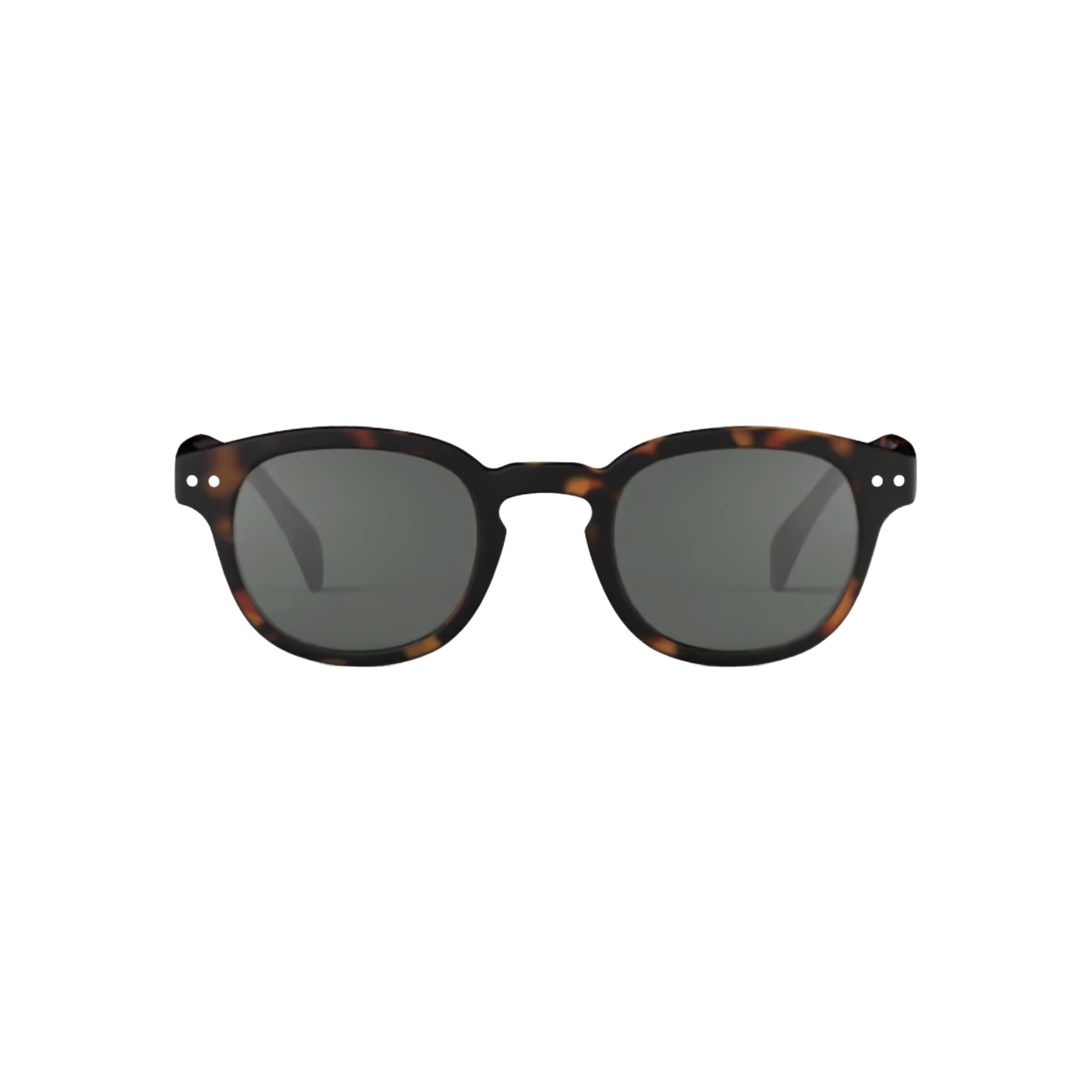 Izipizi #C Tortoise Sunglasses on a white background at Addison West