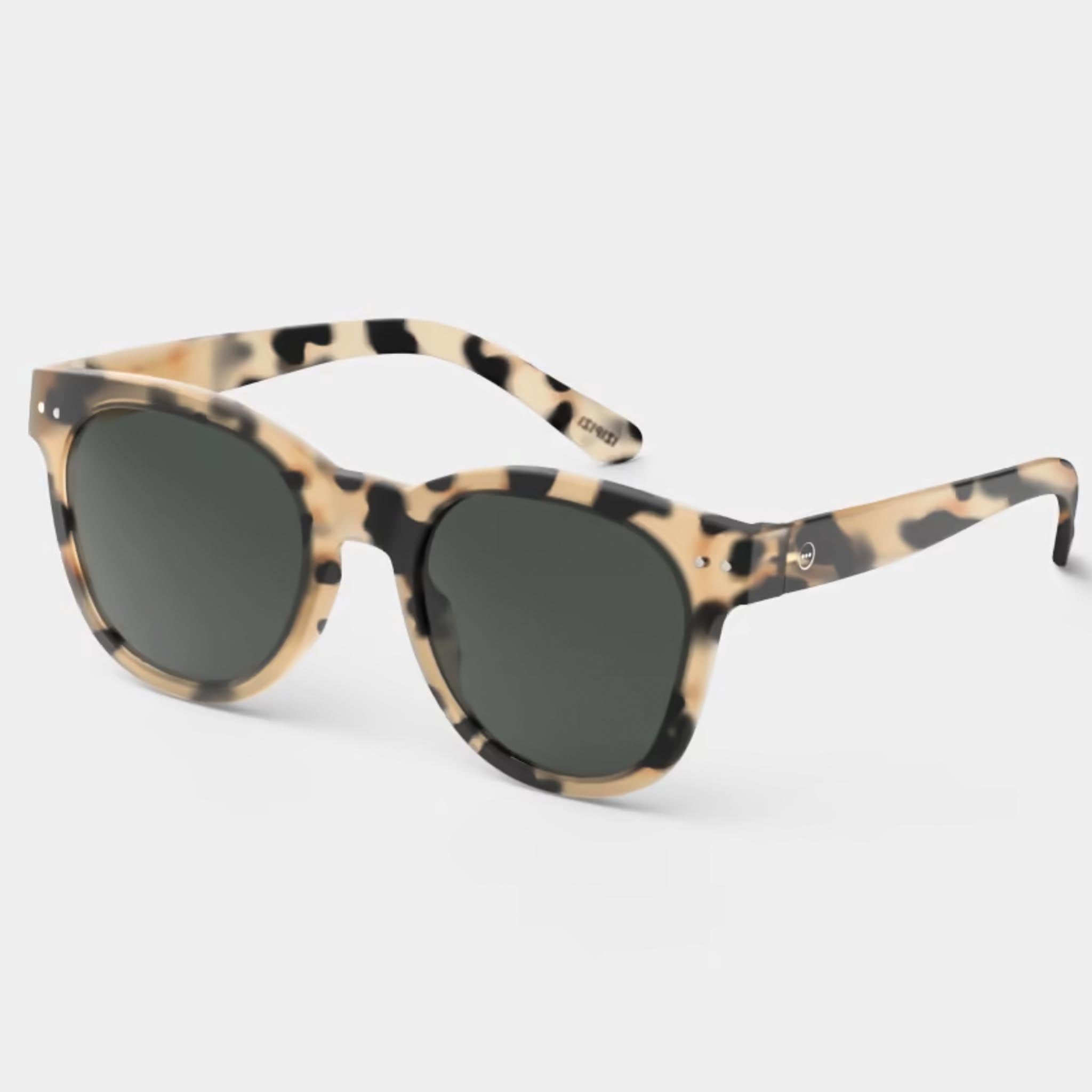 Izipizi #N Light Tortoise Sunglasses on a white background at Addison West