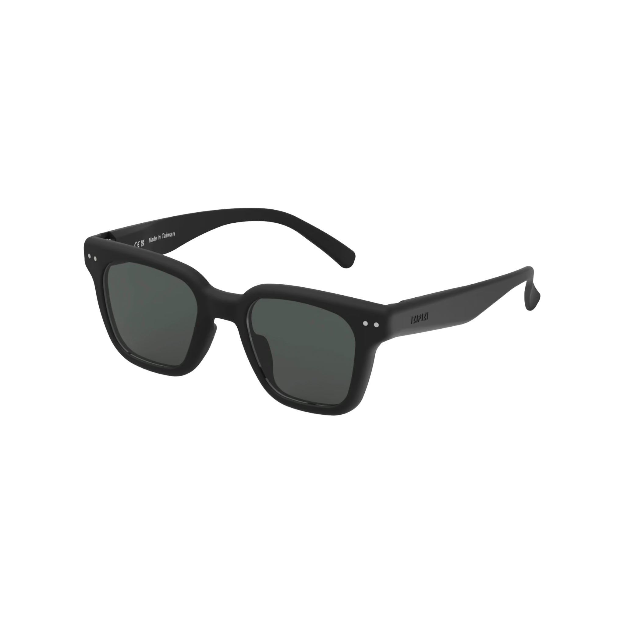 Izipizi #Road Black sunglasses on a white background at Addison West