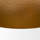 Close up of Karina 24" Round Matte Black Hammered Metal Dome Pendant Light on a white background