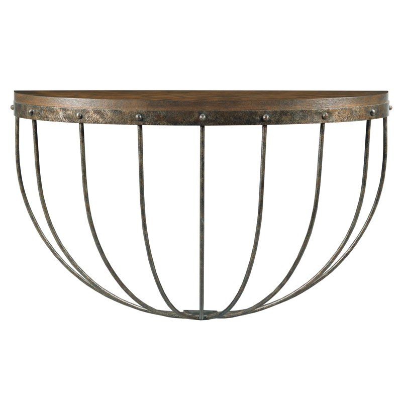 Stable Console demilune wall mounted console table on a white background at Addison West