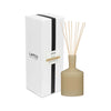 Lafco chamomile lavendar diffuser on a white background with white box next to it 