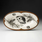 Decorative plate with a bird design on a white background