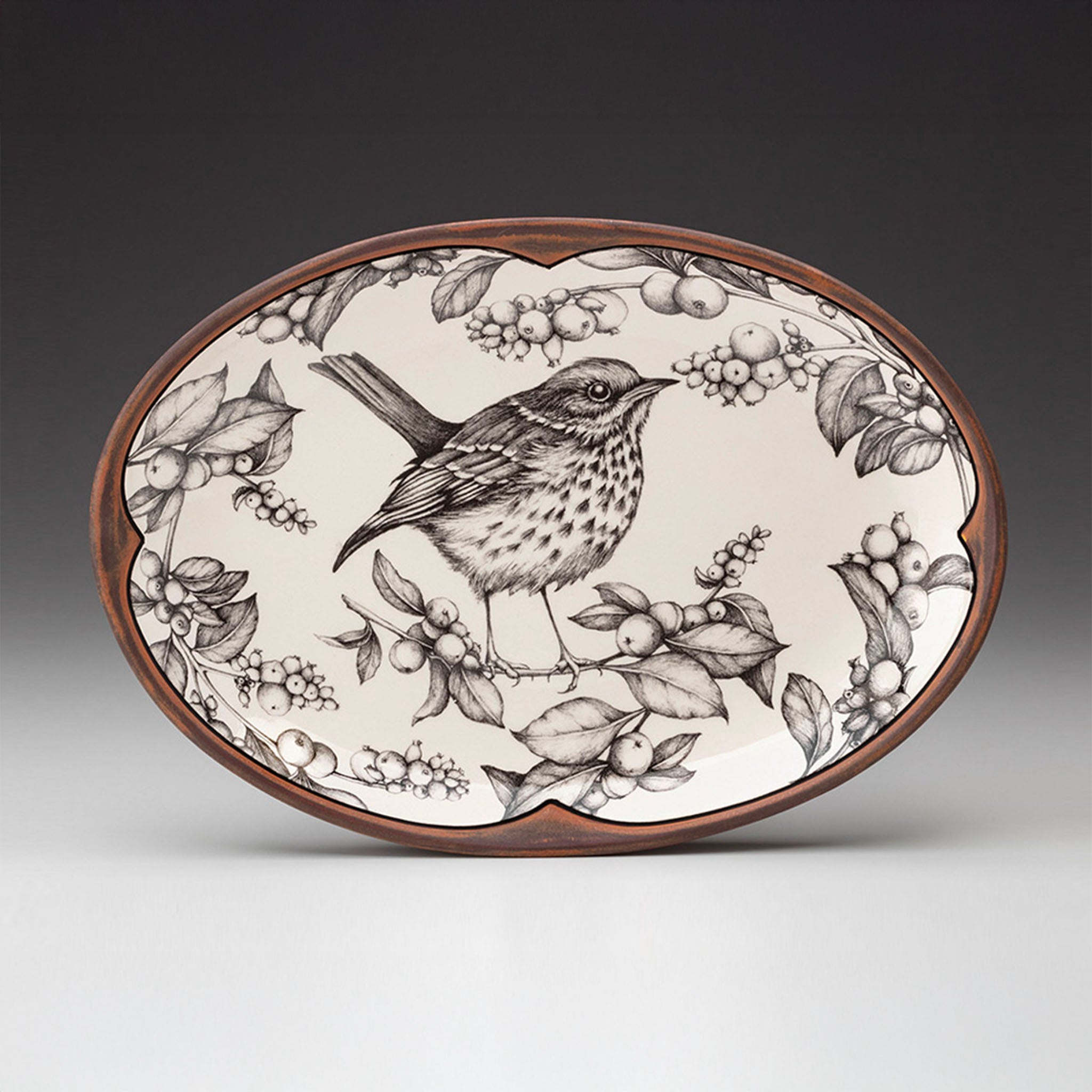 Laura Zindel Hermit Thrush Small Serving Dish