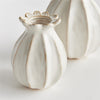 Small and large sculpted bud vase in white from Addison West home goods on a white background