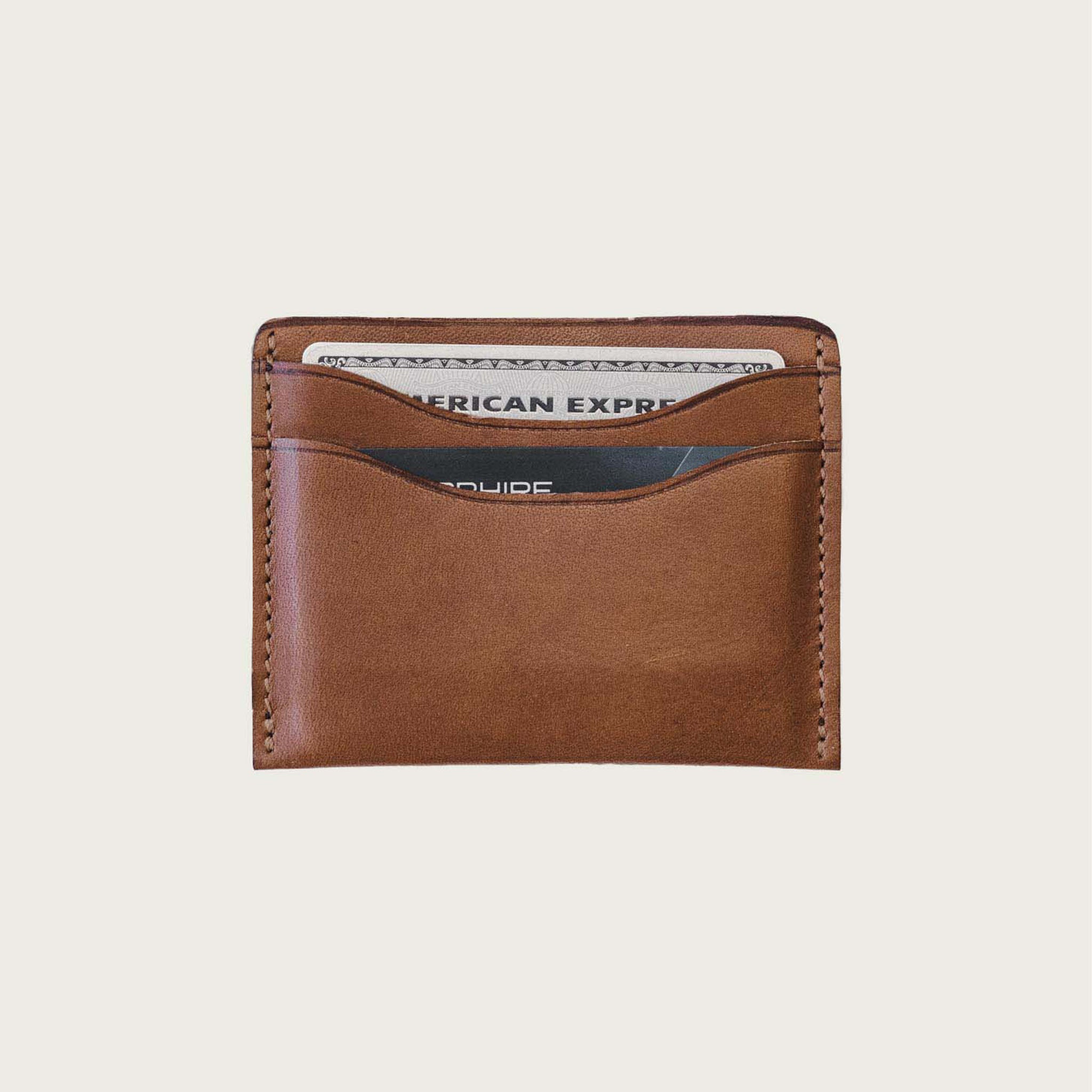 Leather Card Holder on a beige background at Addison West
