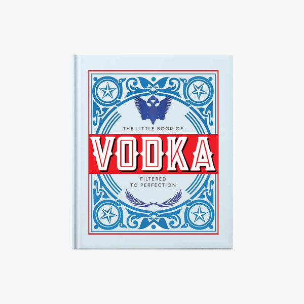 Light blue front cover of book titled 'the little book of vodka'