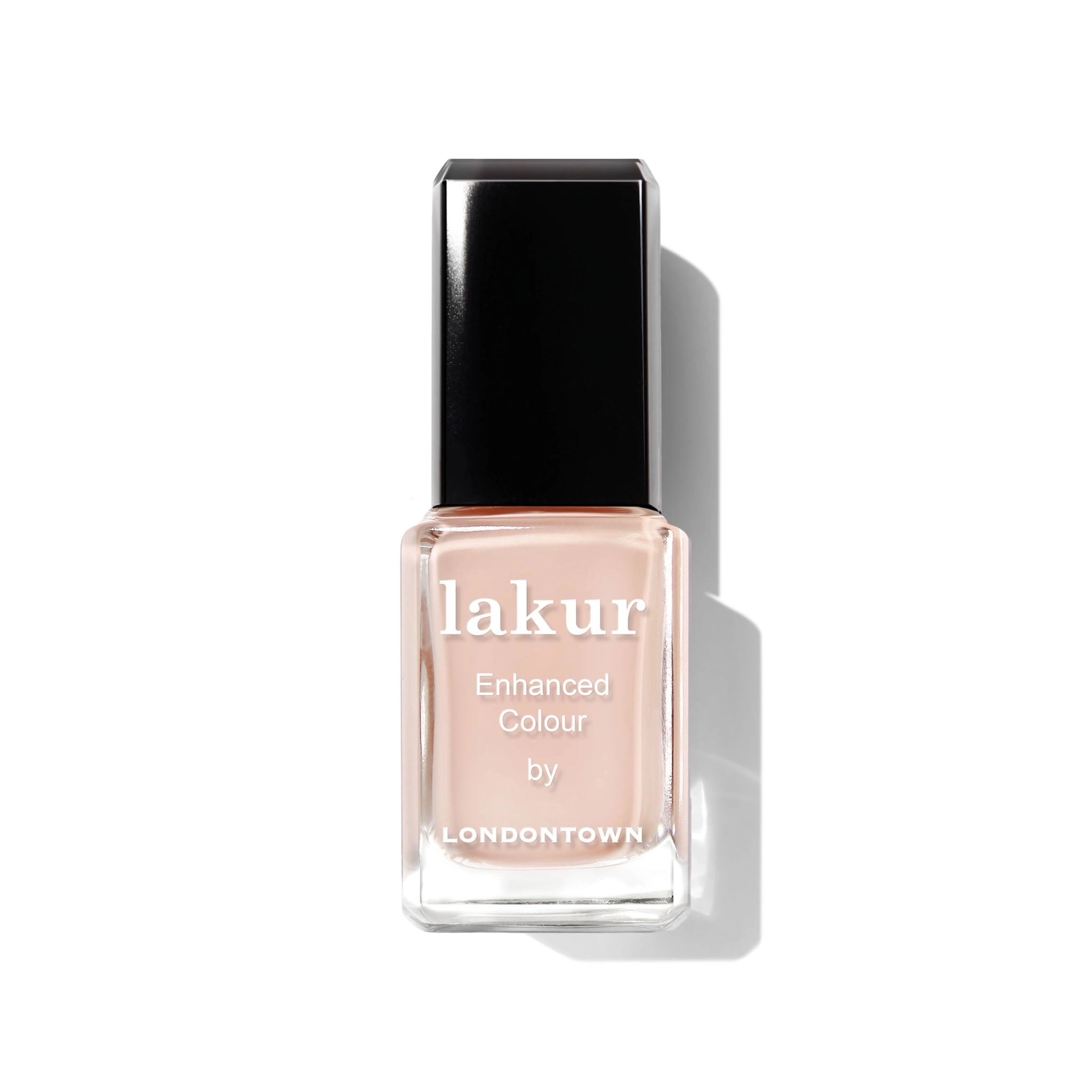 Bottle of London Town linen nail polish on a white background
