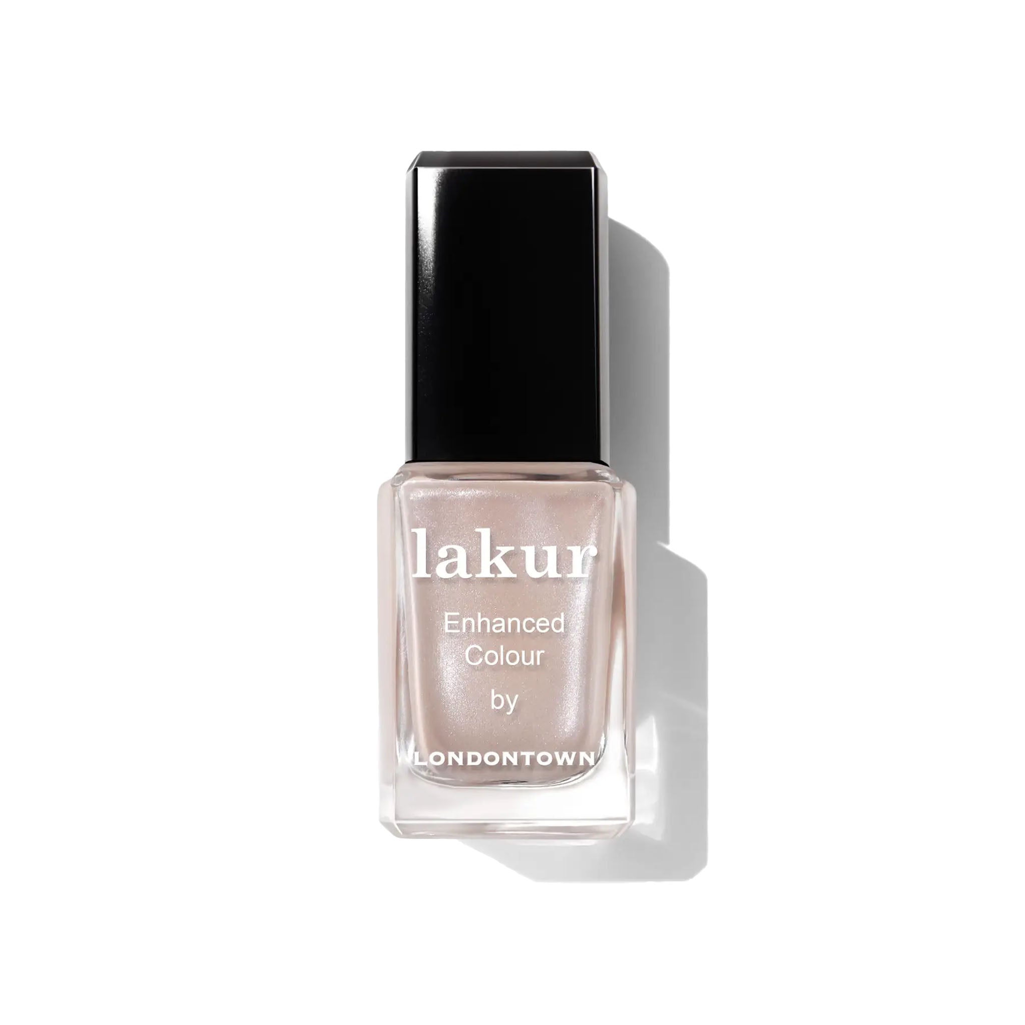 Nail polish bottle with 'lakur' and 'Blondontown' branding on a white background
