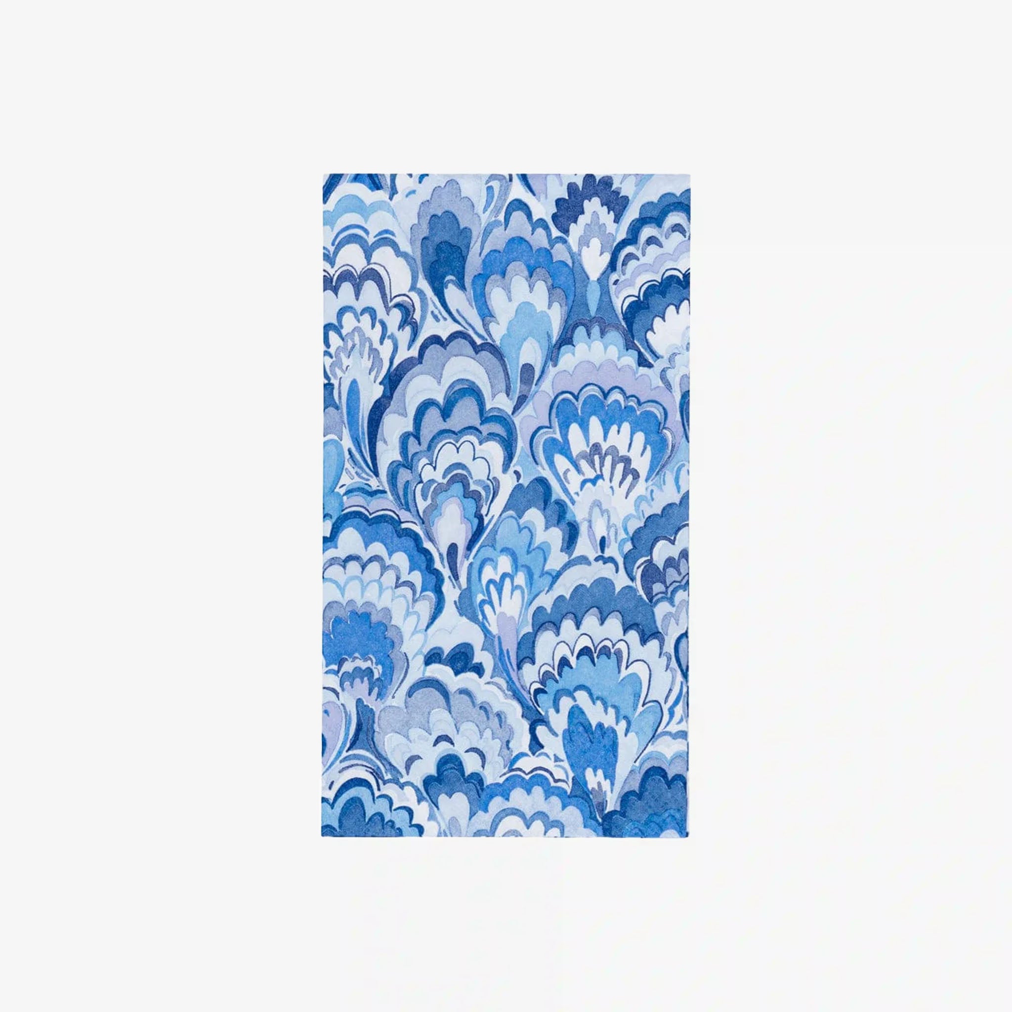 Caspari Marbled Ceramica Indigo Guest Napkin on a white background