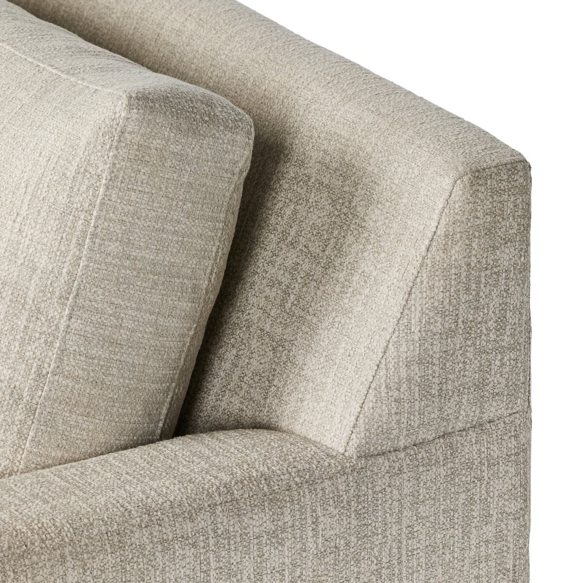 Close up of Marquez Sleeper Chair in Alameda Snow on a white background
