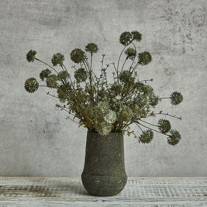 Abigail Ahern Artificial Melaleuca Stem in Dusk in dark grey concrete vase