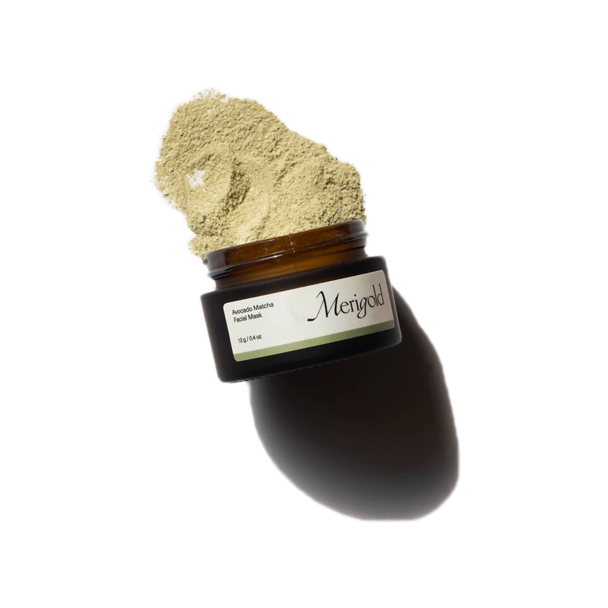 Merigold Avocado Matcha Facial Mask jar on a white background