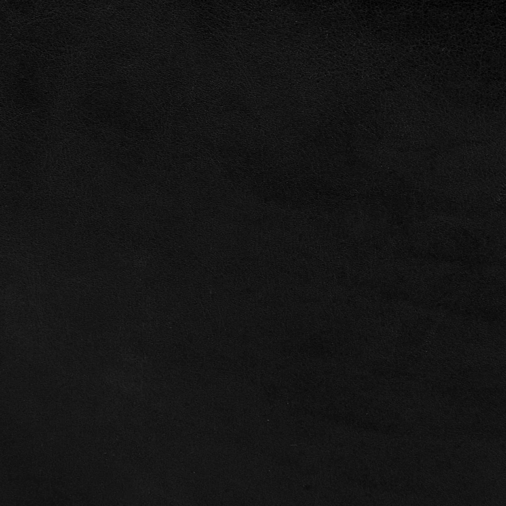 Close up of Minara 36" Square Black Leather Wrapped with Metal Base Ottoman