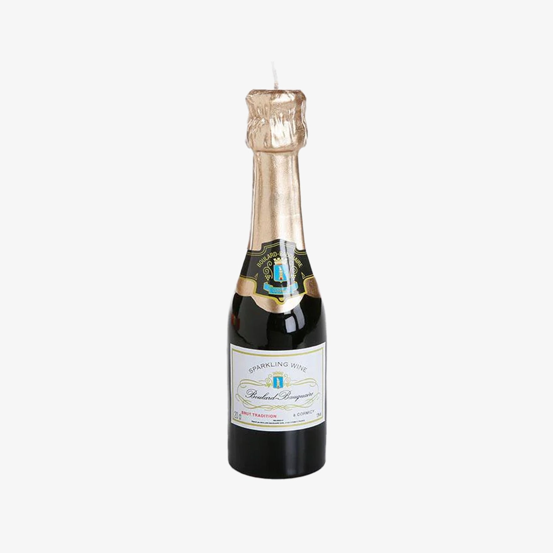 Mini Champagne Bottle Candle on a white background at Addison West