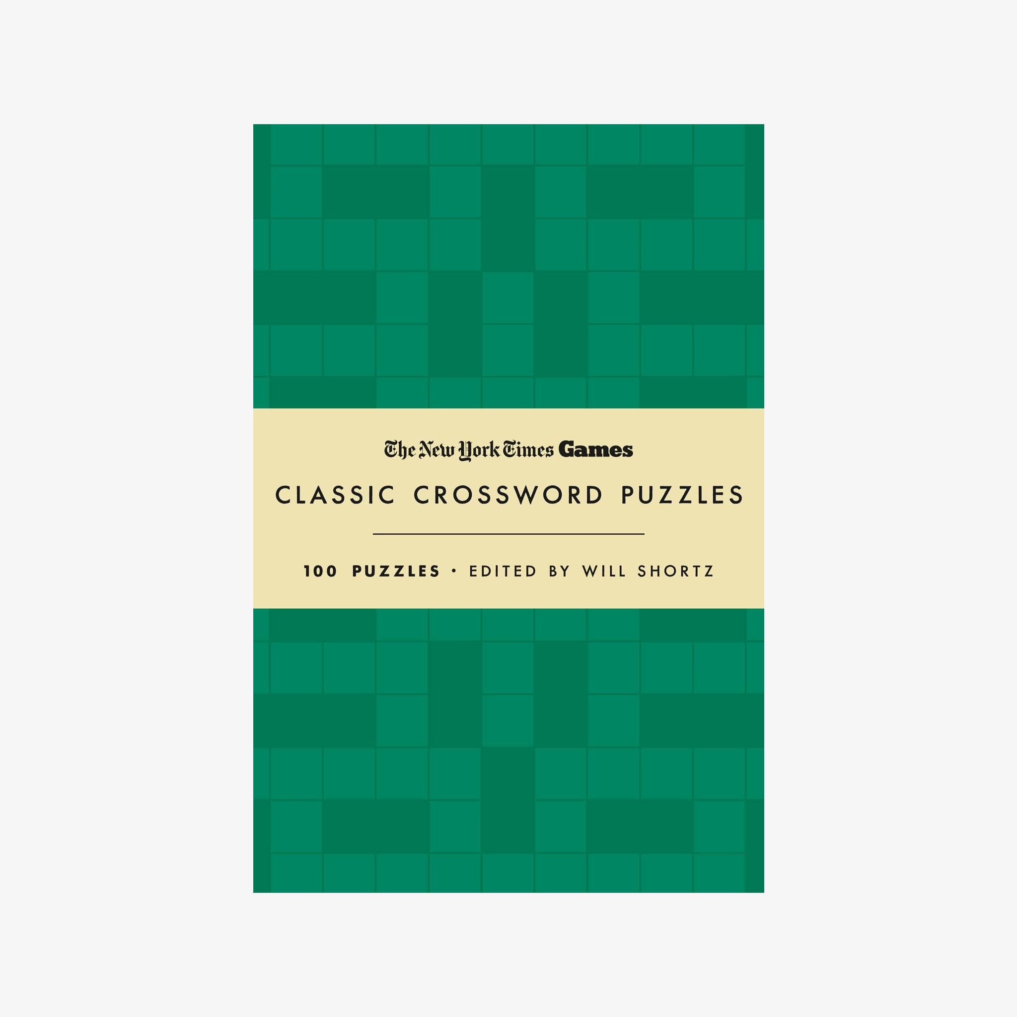 Book cover of 'Classic Crossword Puzzles' by The New York Times Games with a green and beige design.