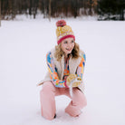 Nordic Hat in Yellow on a model at Addison West