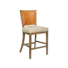 Furniture classics range counter stool with leather and hair on hide back on a white background