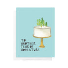 Outdoor Adventure Cake Greeting Card greeting card on a white background at Addison West