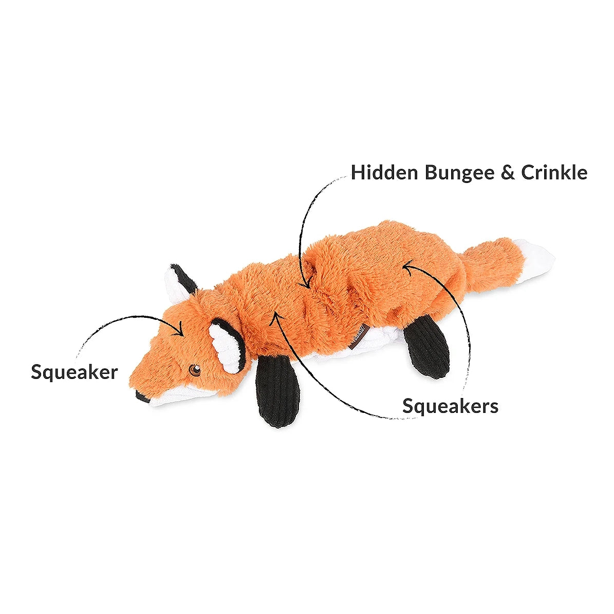 Forest the Fox Dog Toy on a white background at Addison West