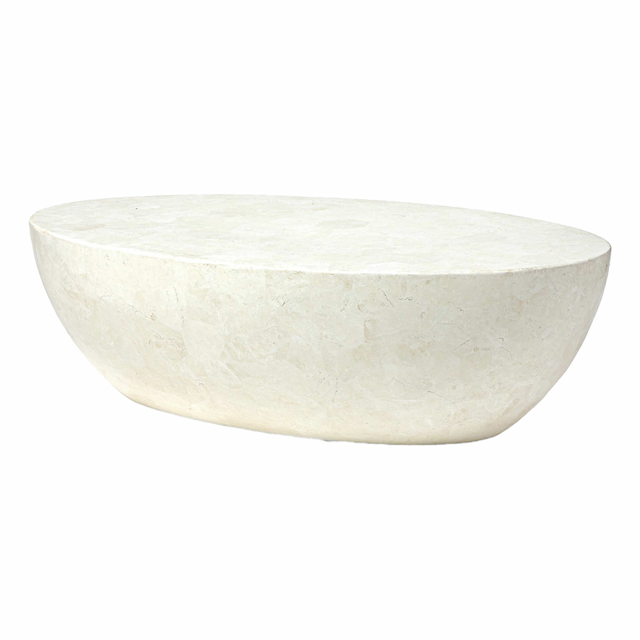 Palecek Vail Outdoor Stone Coffee Table on white background at Addison West.