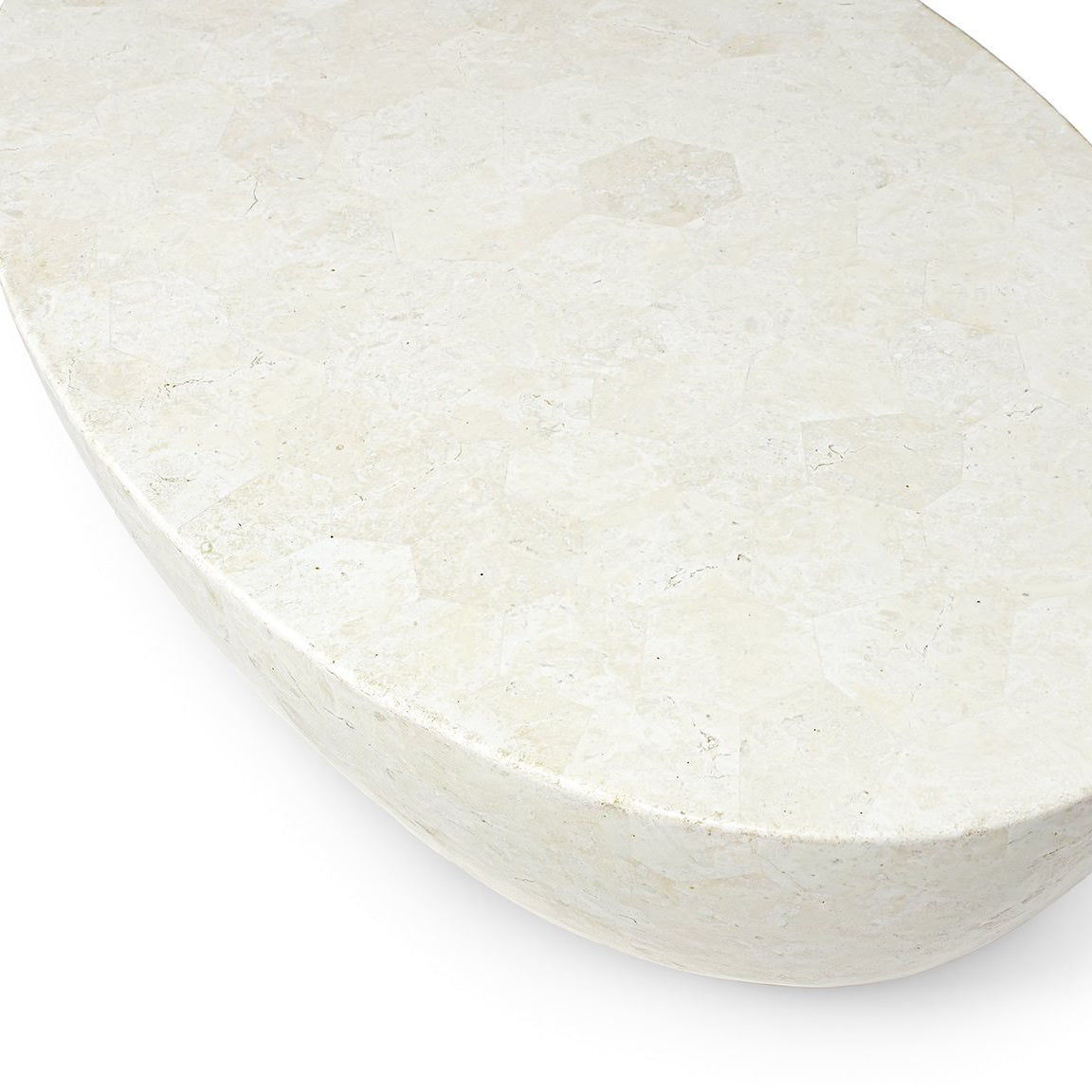 Palecek Vail Outdoor Stone Coffee Table on white background at Addison West.