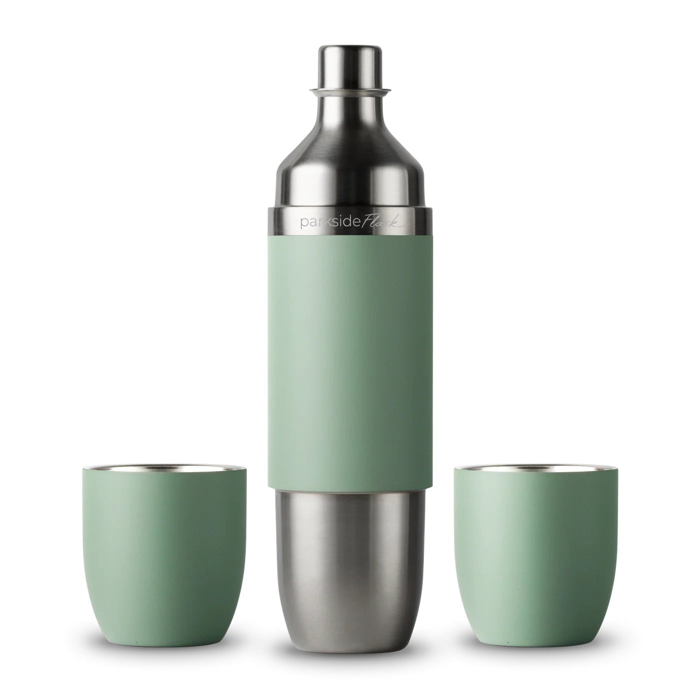 High Camp Parkside Flask in Juniper Green on a white background at Addison West