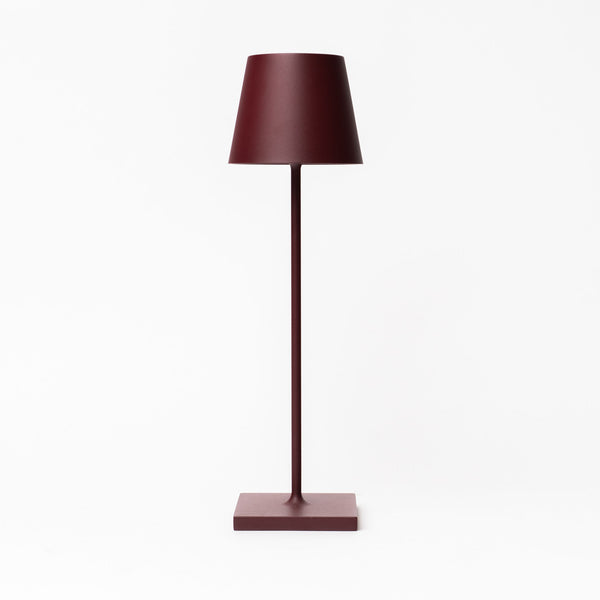 Poldina Pro Table Lamp in Bordeaux on a white background