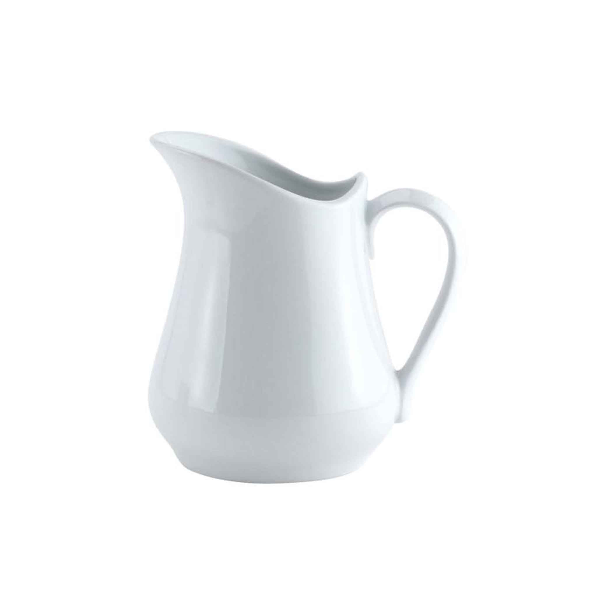 White porcelain pitcher on a white background
