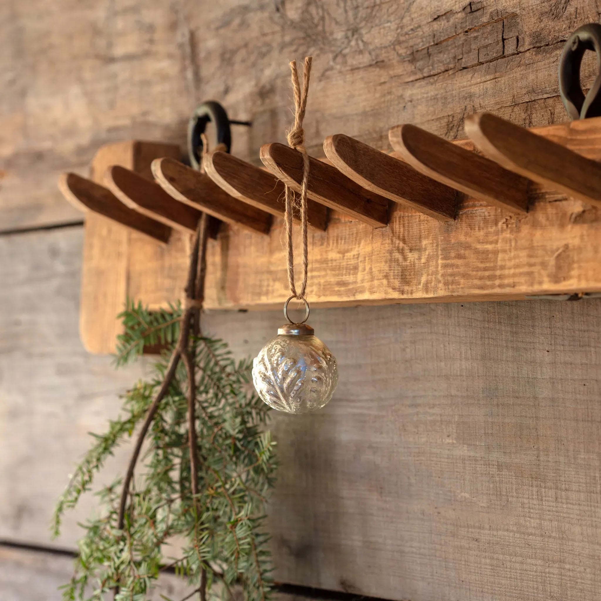 Embossed Laurel Mercury Glass Ornament - Addison West